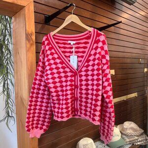 Fantasia Oversized Pink + Red Cardigan